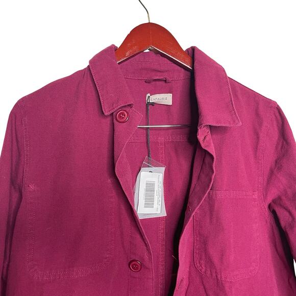 New Lafaurie DELAUNAY LIGHTWEIGHT CANVAS PAINTER'S JACKET in Purple sz M - Picture 7 of 9